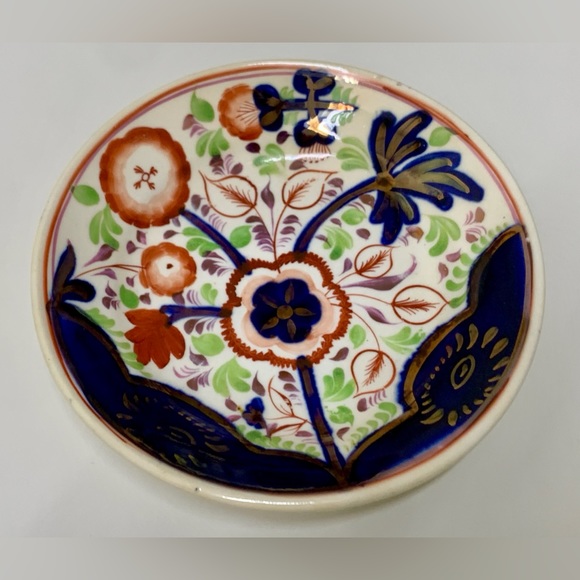 19th Century Gaudy Welsh Sunflower Pattern Miniature Luster Child’s Plate - Picture 3 of 15